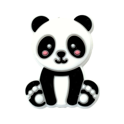 20pcs Silicone Focal Beads Panda Sitting Pose