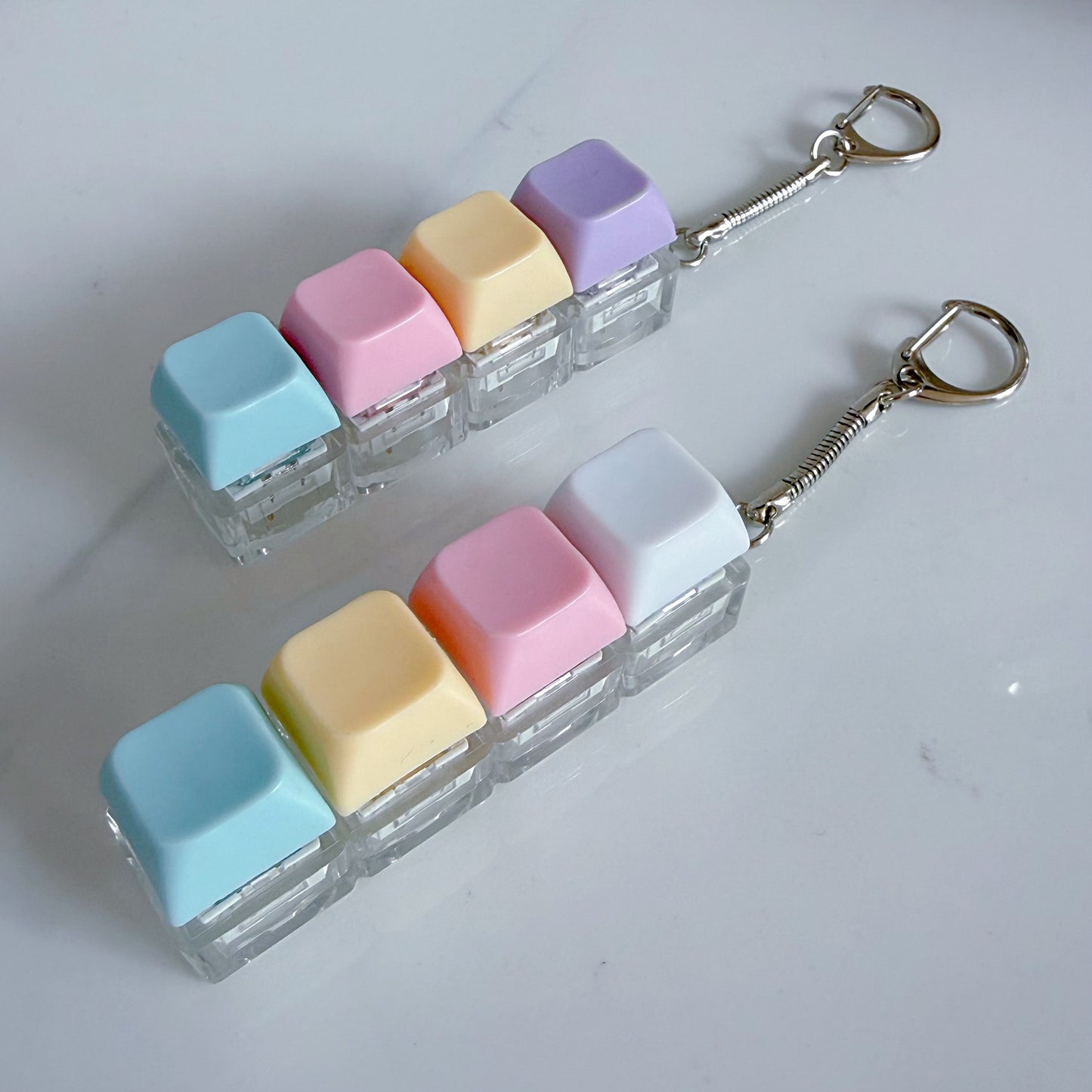 Plastic Keychain Button Mechanical Key Keyboard Fidget Toy 4