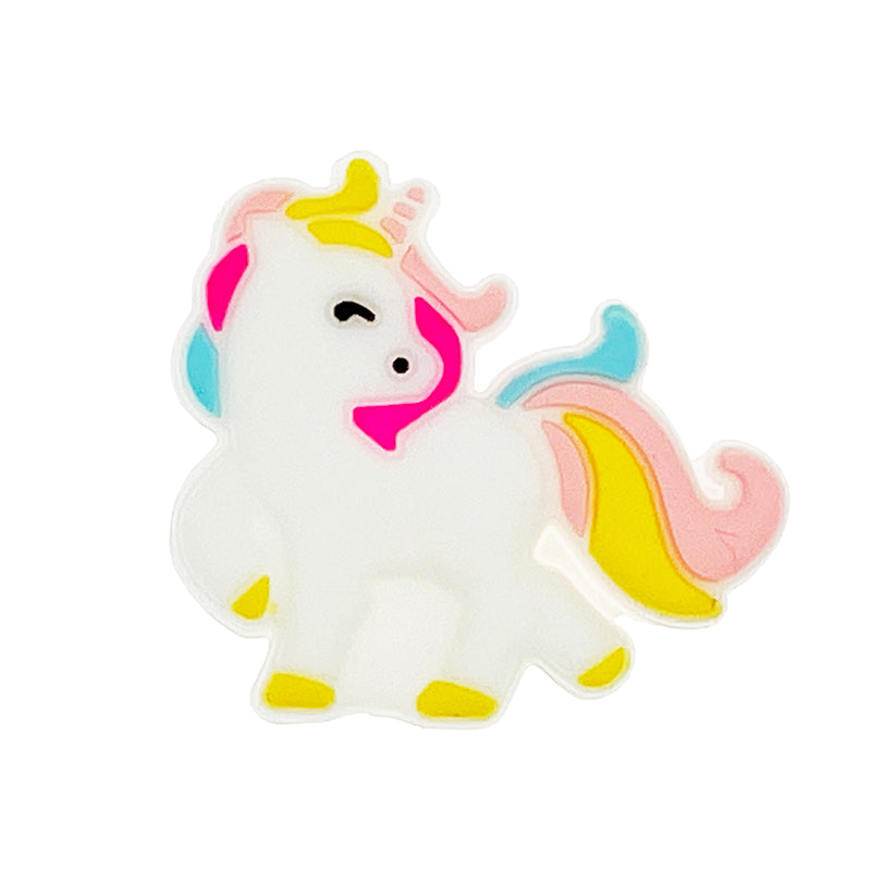 20pcs Silicone Focal Beads Unicorn Side Profile Pose 2