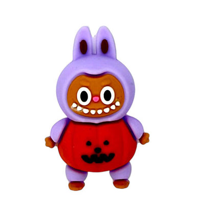 20Pcs Silicone 3D Focal Beads Bunny Costume Figure Holding Hands 8