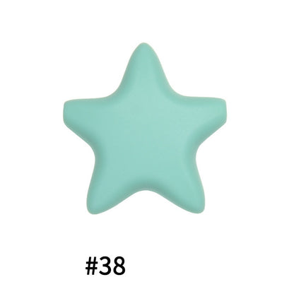 45mm Star Silicone Beads 50pcs