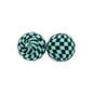 50pcs 15mm Printed Checkered Silicone Beads 15