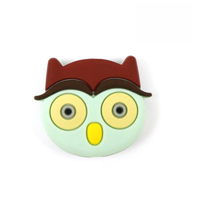 Silicone Focal Beads Cute Owl Front Facing Design 10