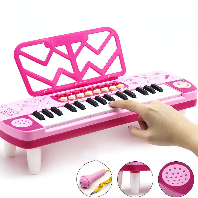 Plastic Kids Electronic Keyboard Musical Instrument with Microphone 37 Keys 2