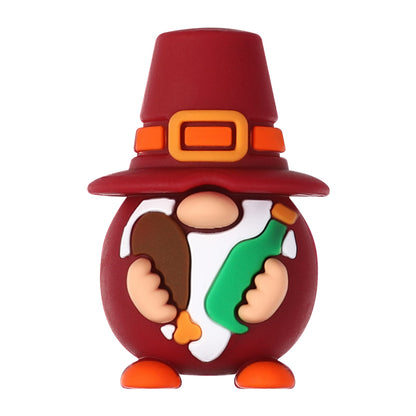 20Pcs Silicone 3D Focal Beads Thanksgiving Theme Turkey Pumpkin Hat Designs 14