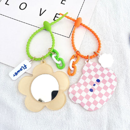 Acrylic Cartoon Bear Mirror Keychain Cute Charm Accessory 2