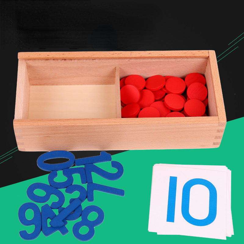 Wooden Number Chips Montessori Toys Educational Math Learning 2