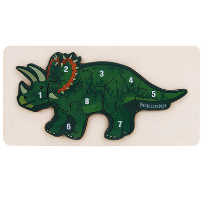 Wooden Dinosaur 3D Puzzle Educational Toy for Kids 5