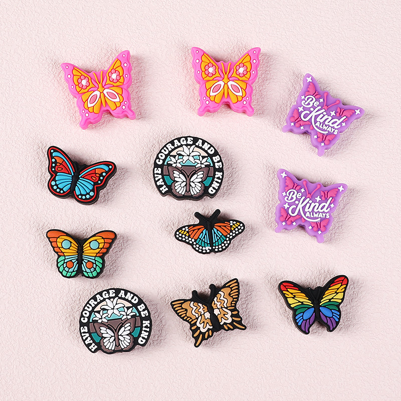Silicone Focal Beads Butterfly Eight Styles Variety Design 7