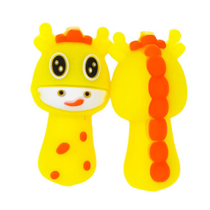 Silicone 3D Focal Beads Giraffe Character Front and Back View