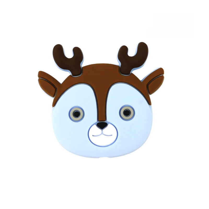 Silicone Focal Beads Cartoon Colorful Deer with Antlers 8