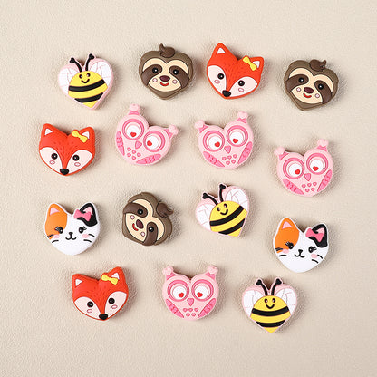 Silicone Focal Beads Valentine Day Heart Animal Variety 6