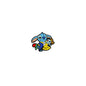 20pcs Silicone Focal Beads Blue Alien Character Large Ears Holding Doll
