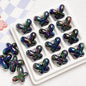 10pcs 24x18mm UV Finish Butterfly Acrylic Beads Jewelry Making 7