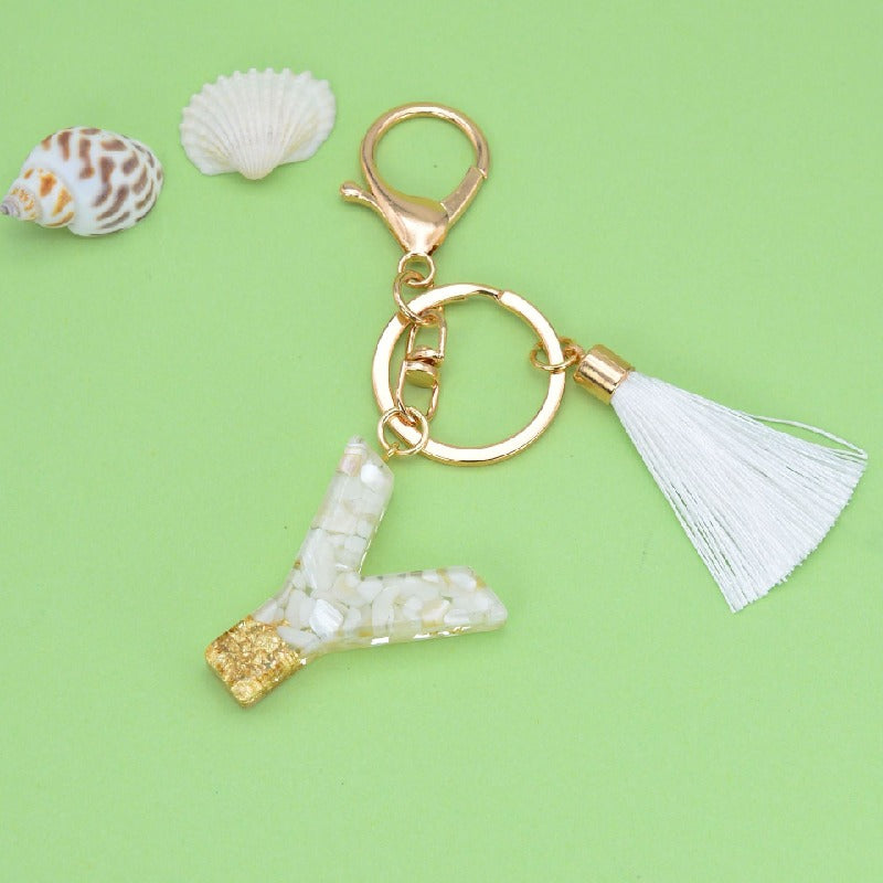 Tassel Letter Keychain A to Z Resin Initial Charm 28