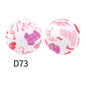 50pcs 15mm Rhombus Printed Silicone Beads Colorful Design 38