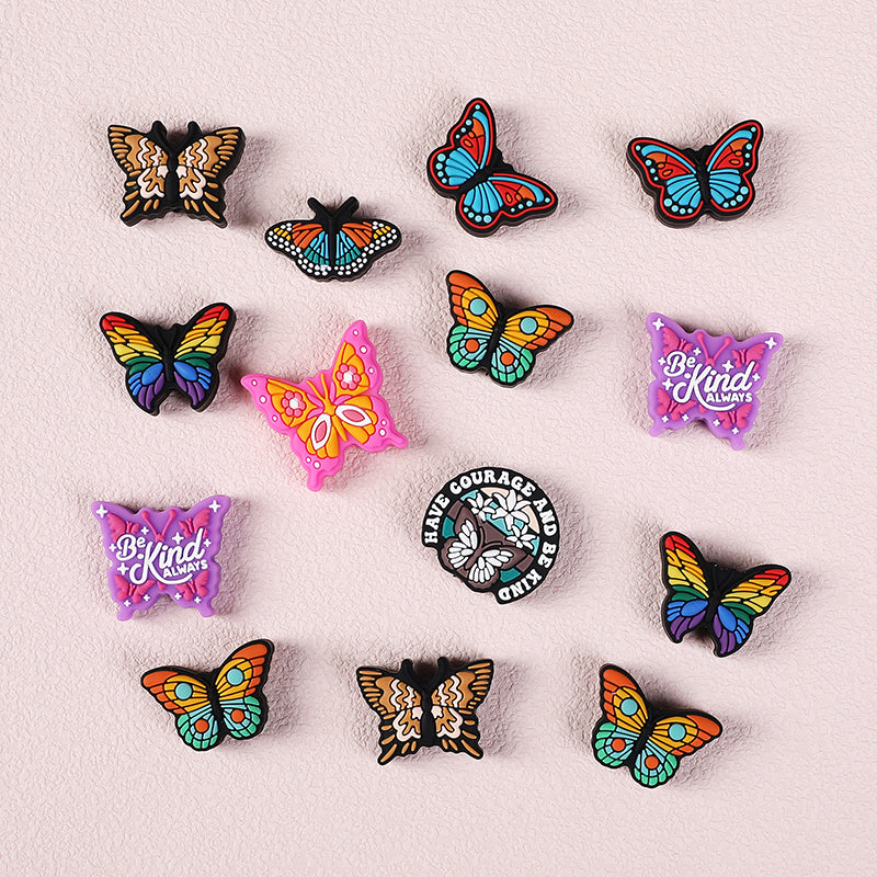 Silicone Focal Beads Butterfly Eight Styles Variety Design