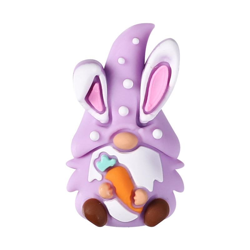 Silicone 3D Focal Beads Easter Bunny Holding Carrot Detail 13