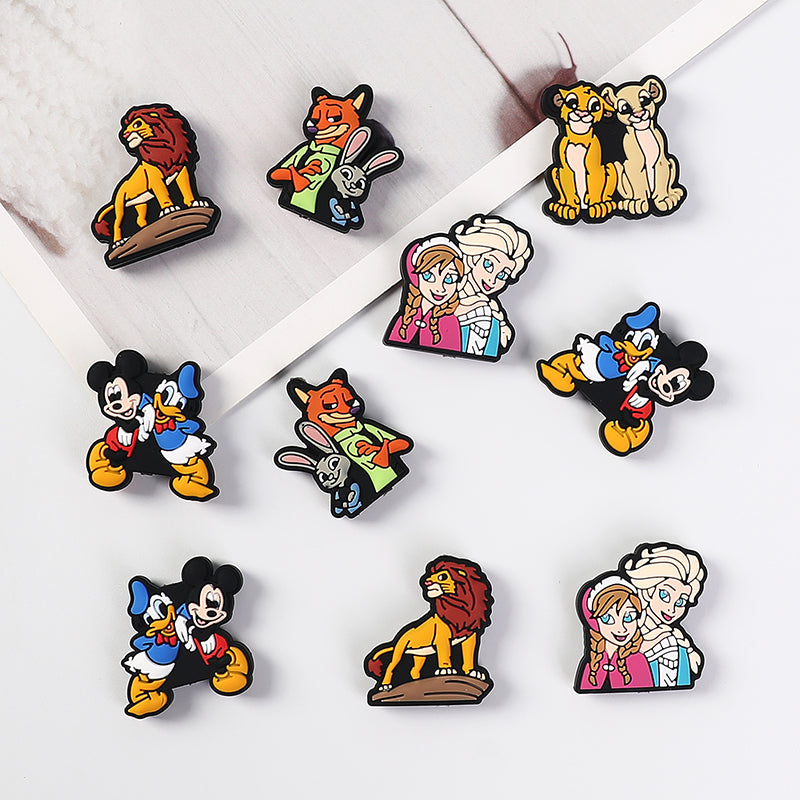 20pcs Silicone Focal Beads Blue Alien Character Large Ears and Round Ear Mouse Character 6