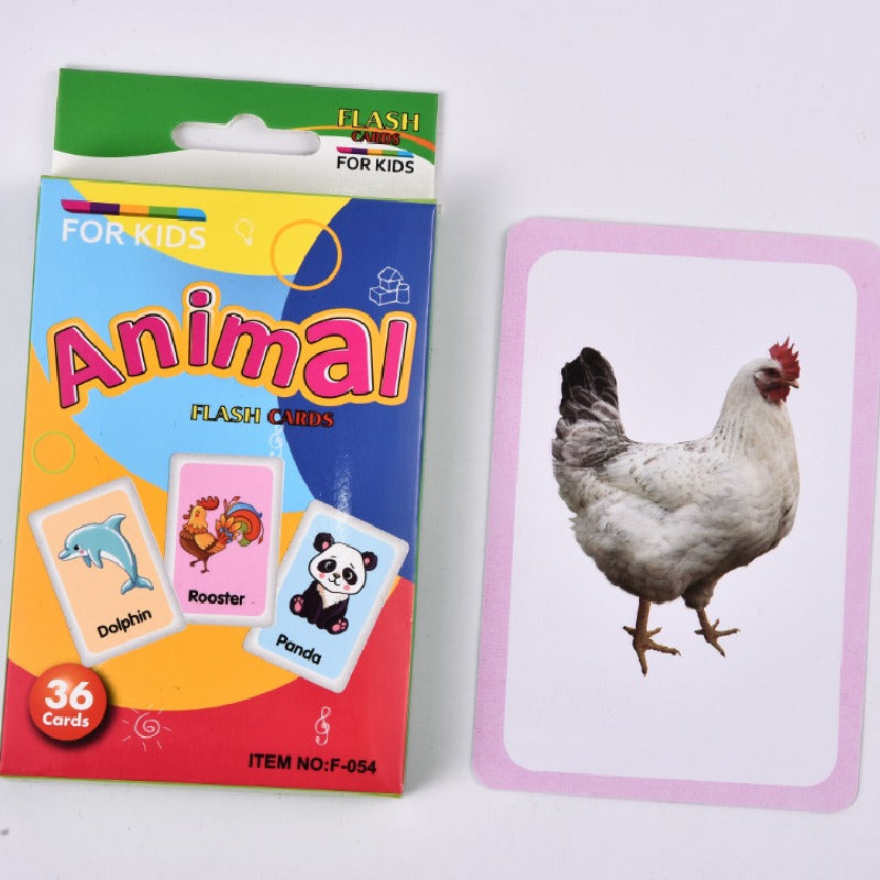 Educational Flash Cards Animal Transport Fun Paper Learning Toy 7