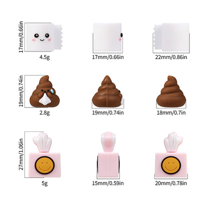 Silicone 3D Focal Beads Tissue Poop With White Tissue and Pink Paper 10