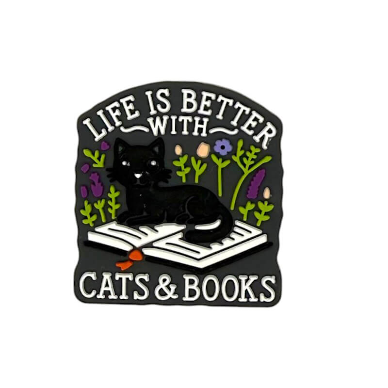 20Pcs Silicone Focal Beads Life Is Better With Cats And Books Black Cat