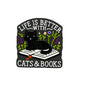 20Pcs Silicone Focal Beads Life Is Better With Cats And Books Black Cat