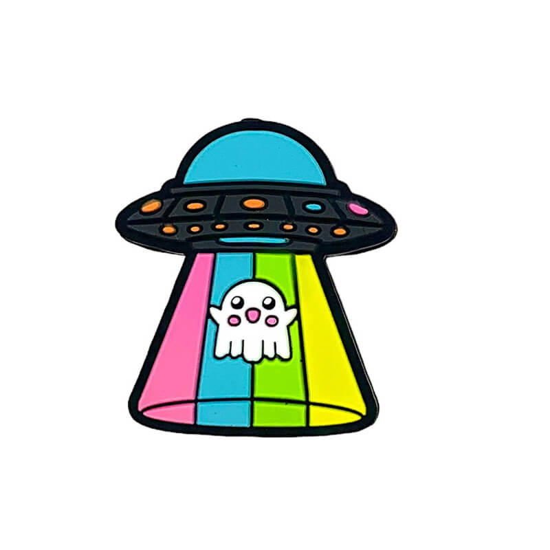 Silicone Focal Beads UFO Ghost with Rainbow Beam