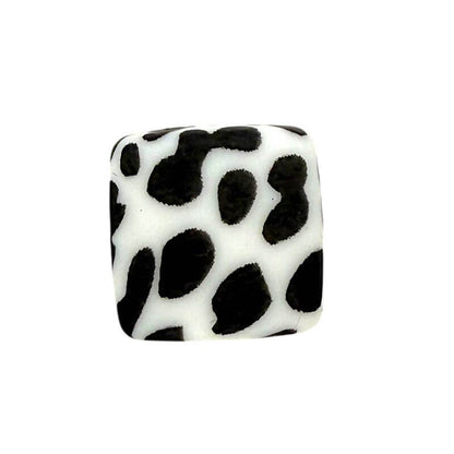 50pcs 13.5mm Printed Square Silicone Beads Variety Designs 11