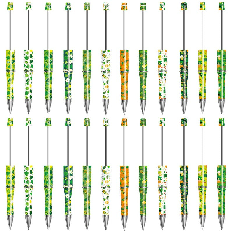 Clover Print Beadable Ballpoint Pens 14.4 cm DIY Craft Supplies