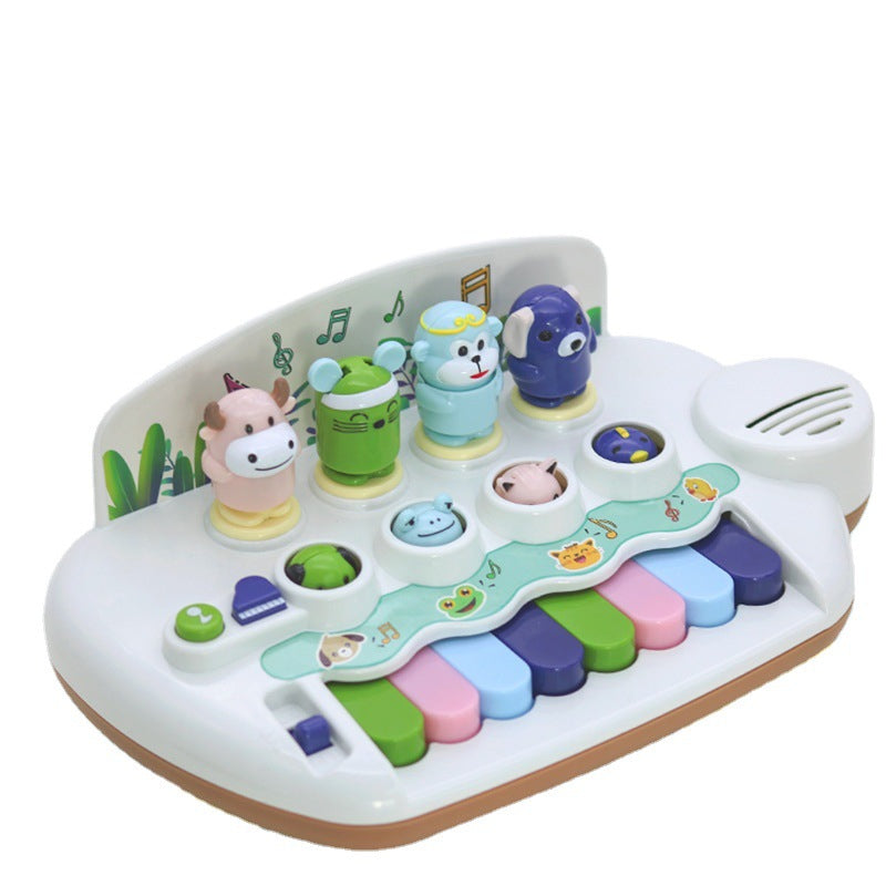 Plastic Kids Musical Instrument Toy Piano with Animal Lights