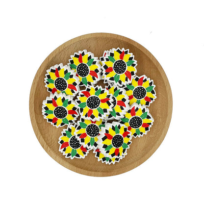 20pcs Silicone Focal Beads Sunflower Layered Petals Design 2