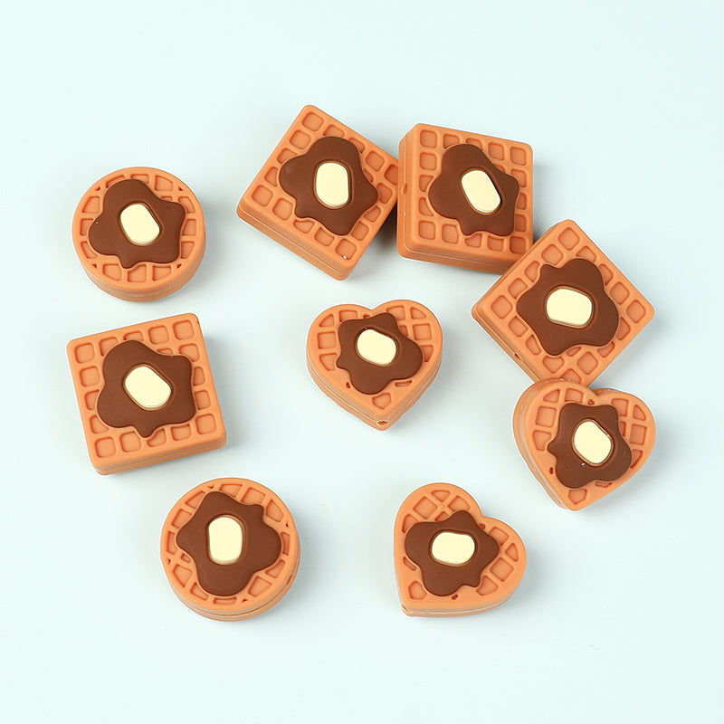 20Pcs Silicone Focal Beads Vanilla Flavored Waffles With Butter Detail 5