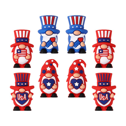 20Pcs Silicone 3D Focal Beads Independence Day Dwarf USA Theme 11
