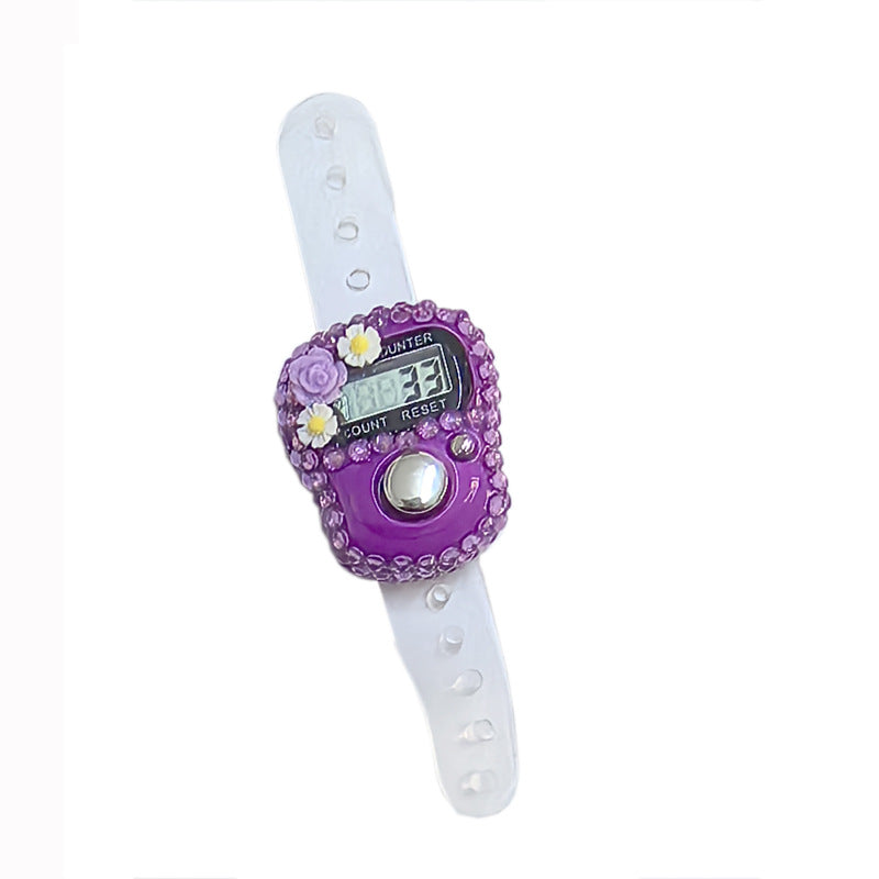 Digital Counting Ring Counter with Rhinestones 10