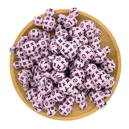 20pcs Mickey Printed LV Silicone Focal Beads 5