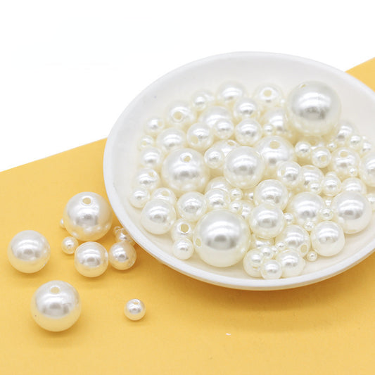 3mm-16mm Creamy White Imitation Pearl Acrylic Beads Jewelry Making