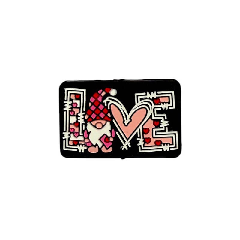 Silicone Focal Beads Valentine Love Word with Gnome Figure