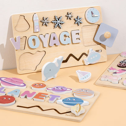 Wooden Montessori Toys Planet Hand Grab Board for Toddlers 4
