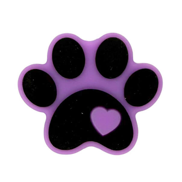 Silicone Focal Beads Paw Print Heart Detail 5
