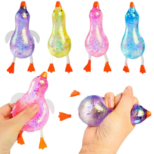 TPR Duck-Shaped Sensory Stress Ball Squishy Toy 13x7cm