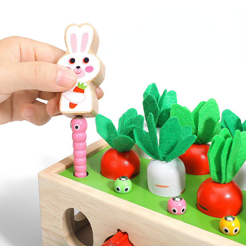 Wooden Pulling Radishes Montessori Toys Educational for Toddlers 5