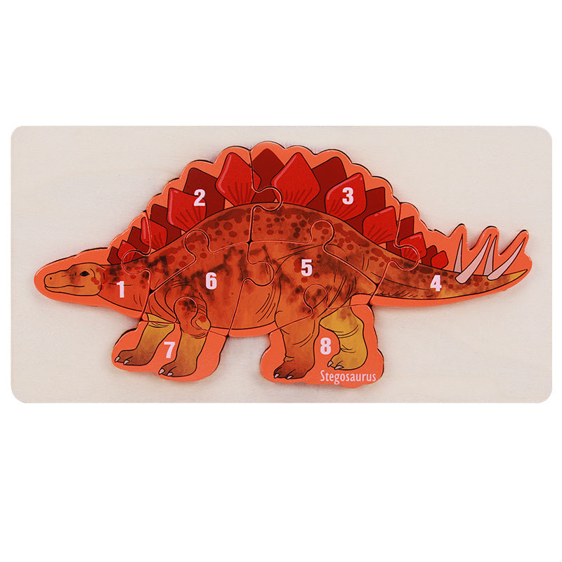 Wooden Dinosaur 3D Puzzle Educational Toy for Kids 6