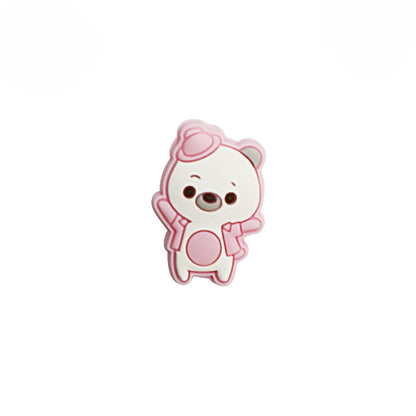Silicone Focal Beads Dancing Bear Wearing Hat Pose 10