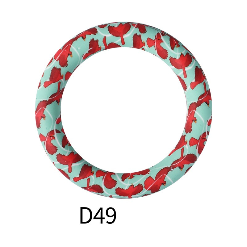 65mm Printed Silicone Beads Rings 7