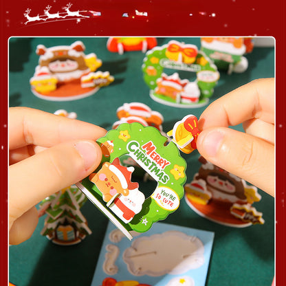 Christmas 3D Puzzle Paper Toy Educational for Kids 10pcs 4