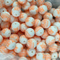 50pcs 15mm Black Orange Beach Volley Print Silicone Beads 2