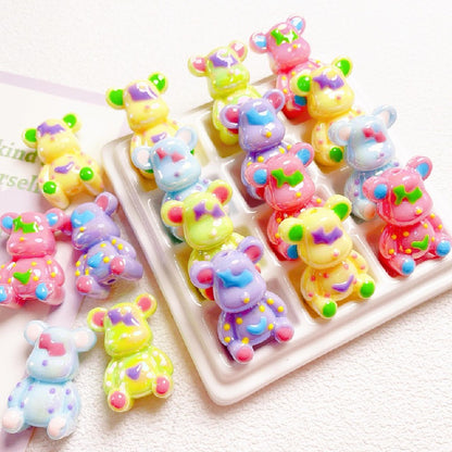 5pcs 22x32mm Light In the Dark Little Bear Acrylic Beads Glow in Dark