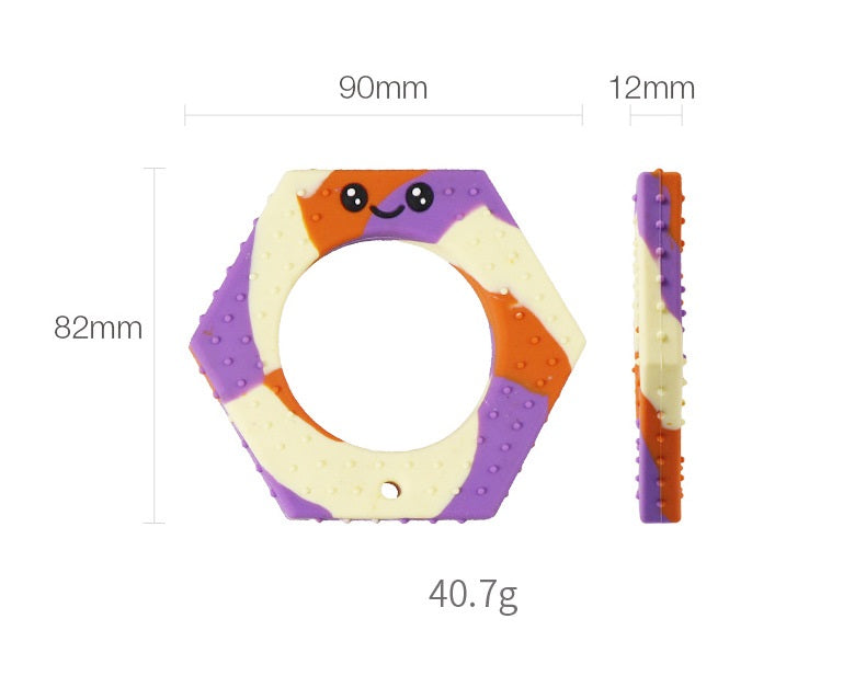 Silicone Baby Teether Tools Set Hammer Wrench Scissors Saw Nut 4