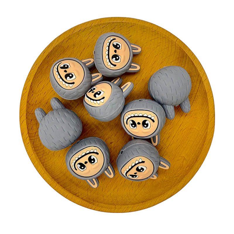 20Pcs Silicone 3D Focal Beads Cute Animal Head With Ears Detail 10